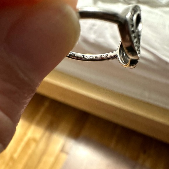 Authentic PANDORA CIRCLES Silver LOGO SIGNATURE Ring - 50 - Picture 5 of 6